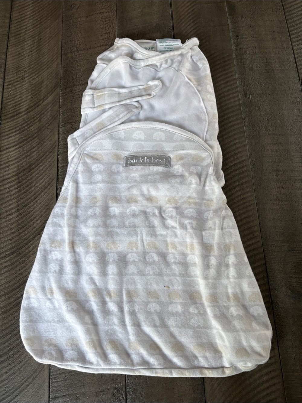 Halo Newborn SwaddleSure White with Pale Gray Accents